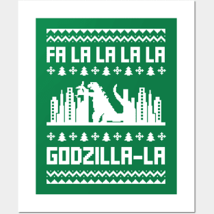 Ugly Christmas Sweater - Fa La La La La Godzilla La Posters and Art